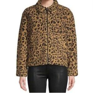 Madewell Brown Leopard Print Teddy Jacket